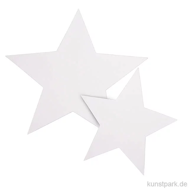 Artikelbild 1 des Artikels “Sterne aus Papier, zwei Größen 7-10 cm, ausgestanzt, 40 Stück, weiß “