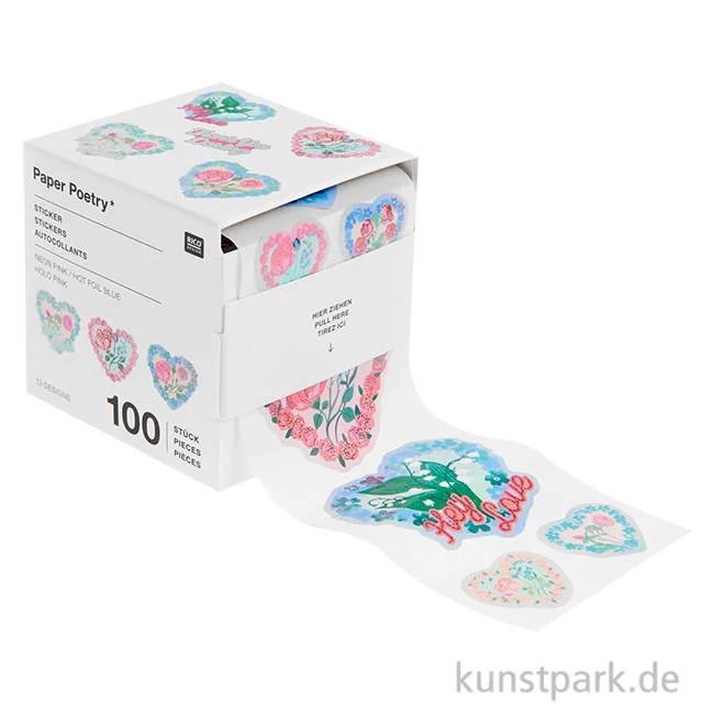 Artikelbild 1 des Artikels “Sticker - La Vie en Rose, Herzen, 100 Aufkleber “