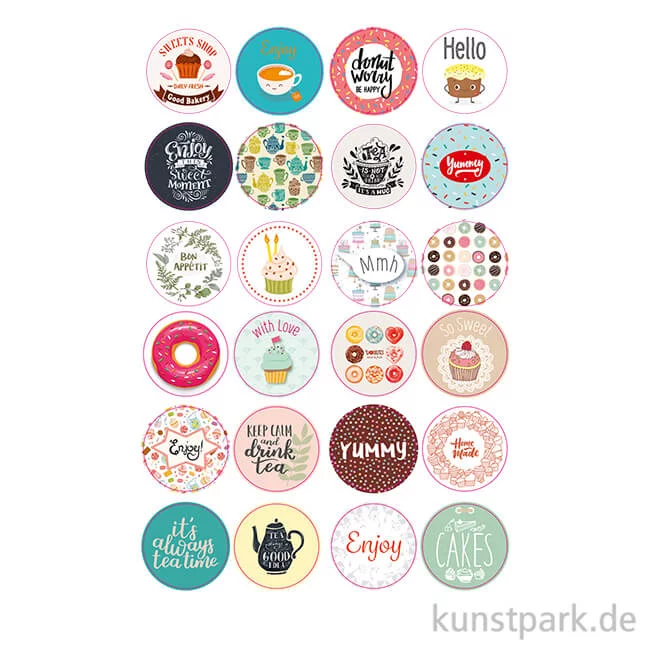 Artikelbild 1 des Artikels “Sticker rund - Tea Time, selbstkebend, 24 Stück sortiert “