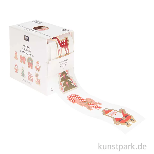 Artikelbild 1 des Artikels “Sticker - Weihnachtsfiguren, Pixel, 120 Aufkleber “