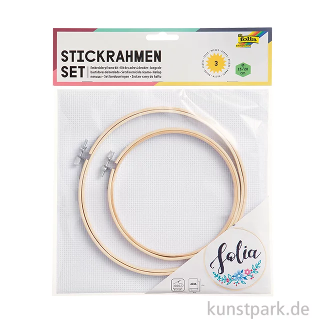 Artikelbild 1 des Artikels “Stickrahmen Set - 2 Holzrahmen + Aida-Stoff, 25 x 49 cm “