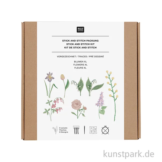Artikelbild 1 des Artikels “Stickset - Blumen XL, 8 Designs, Stickvorlagen + Zubehör “