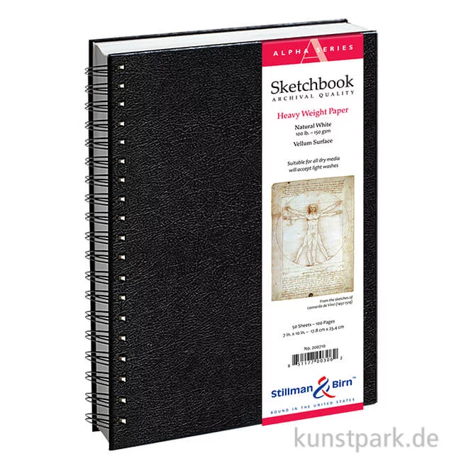 Artikelbild 1 des Artikels “Stillman & Birn Skizzenbuch ALPHA Spiral, 50 Blatt, 150 g 22,9 x 30,5 cm“