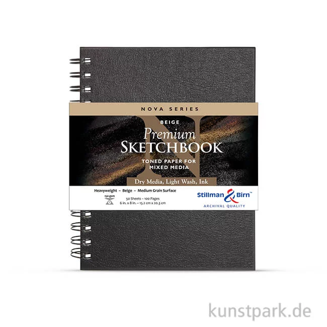 Artikelbild 1 des Artikels “Stillman & Birn Skizzenbuch NOVA Beige Spiral, 48 Blatt, 150g 15,2 x 20,3 cm“