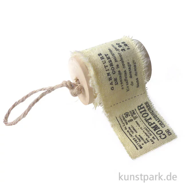 Artikelbild 1 des Artikels “Stoffband - News, Naturfarben, 40 mm x 90 cm “