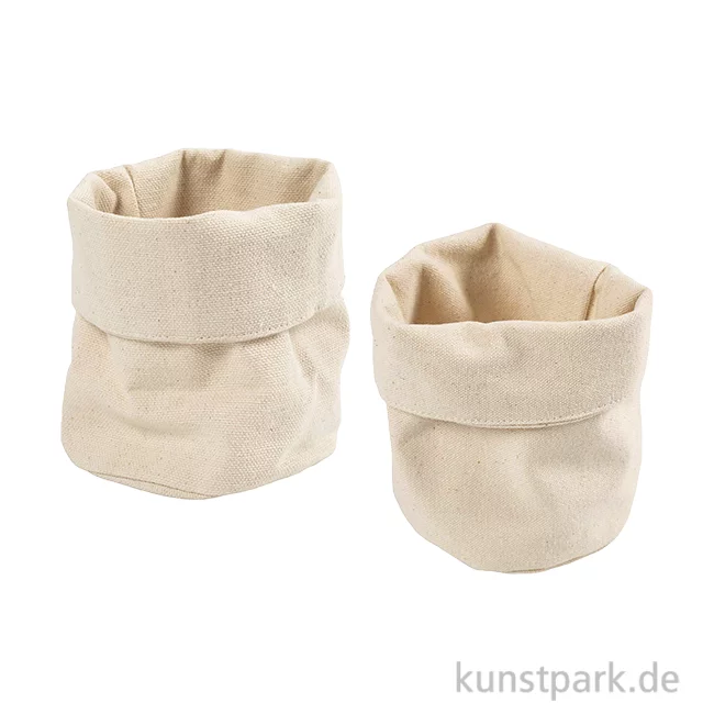 Artikelbild 1 des Artikels “Stoffkörbe, Baumwolle, Natur, Höhe 14,5 cm, Durchmesser 9 cm, 2 Stück “