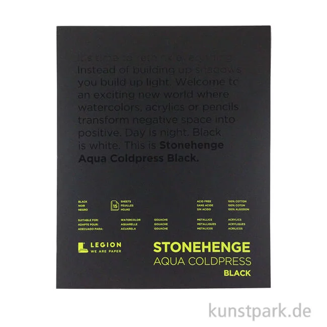 Artikelbild 1 des Artikels “Stonehenge Aqua BLACK Textured, Aquarellblock 300g 20 x 25 cm“