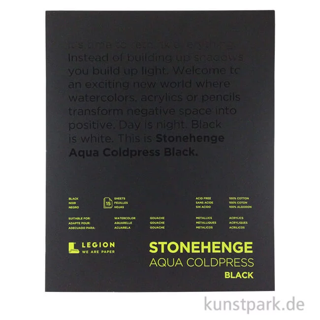 Artikelbild 1 des Artikels “Stonehenge Aqua BLACK Textured, Aquarellblock 300g “