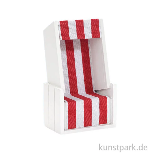 Artikelbild 1 des Artikels “Mini Strandkorb - Rot-Weiß, 12x7x4,5 cm “