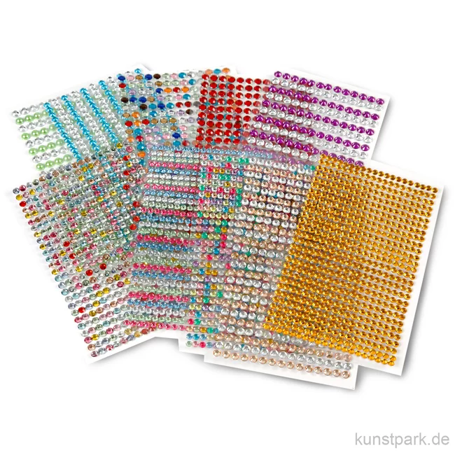 Artikelbild 1 des Artikels “Strassstein-Sticker, selbstklebend, 16x9,5 cm, 10 Blatt sortiert “
