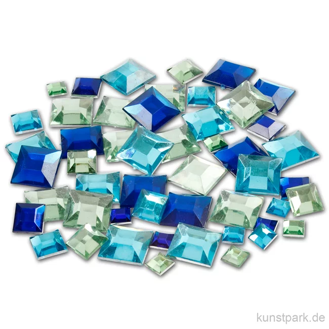 Artikelbild 1 des Artikels “Strasssteine - blaue Vierecke, 360 Stück “