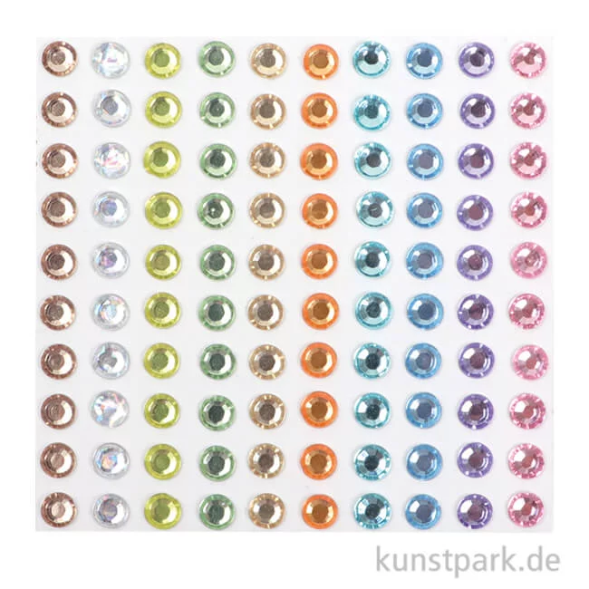 Artikelbild 1 des Artikels “Strasssteine selbstklebend, Pastellfarben, 5 mm, 100 Stück “