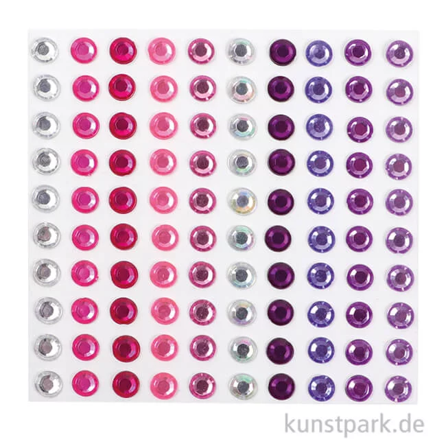 Artikelbild 1 des Artikels “Strasssteine selbstklebend, Pink & Lilatöne, 5 mm, 100 Stück “