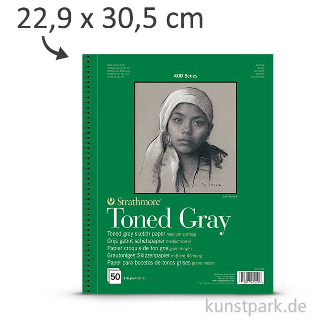 Artikelbild 1 des Artikels “Strathmore Artist Paper 400 - Skizzenpapier Grey, 118g 22,9 x 30,5 cm - 50 Blatt“