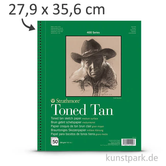 Artikelbild 1 des Artikels “Strathmore Artist Paper 400 - Skizzenpapier Toned Tan, 118g 27,9 x 35,6 cm - 24 Blatt“