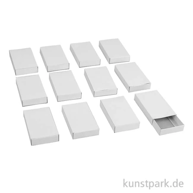 Artikelbild 1 des Artikels “Streichholzschachteln, Groß, Weiß, 11 x 6,5 x 2 cm, 12 Stück “