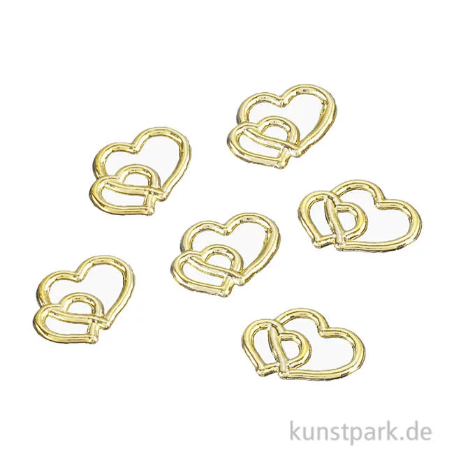 Artikelbild 1 des Artikels “Streuteile - Herzen, 1,5 cm, Gold, 6 Stück “
