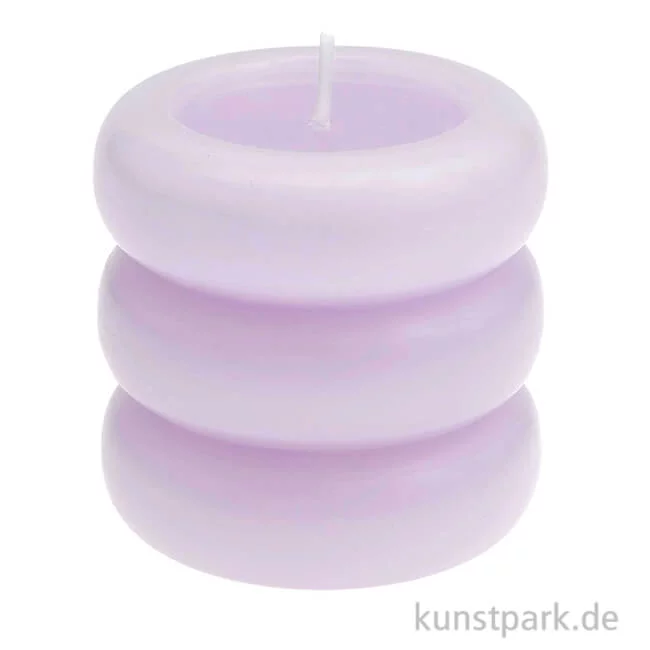 Artikelbild 1 des Artikels “Stumpenkerze - Ringe, Flieder, 7 x 7 cm “