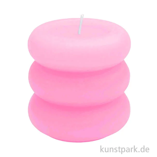 Artikelbild 1 des Artikels “Stumpenkerze - Ringe, Rosa, 7 x 7 cm “