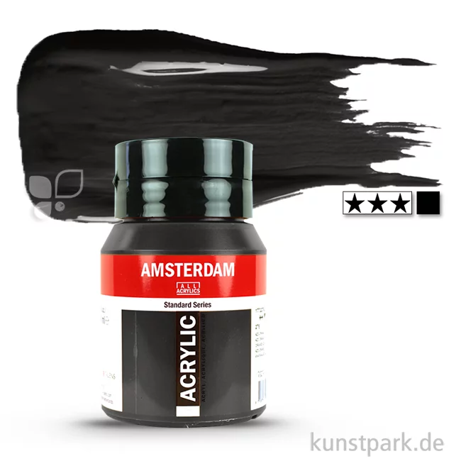 Artikelbild 1 des Artikels “Talens AMSTERDAM Acrylfarben 500 ml Flasche | 702 Lampenschwarz“