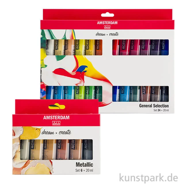 Artikelbild 1 des Artikels “Talens AMSTERDAM Acrylfarben Set mit 24 x 20 ml + 6 x 20 ml Metallic “