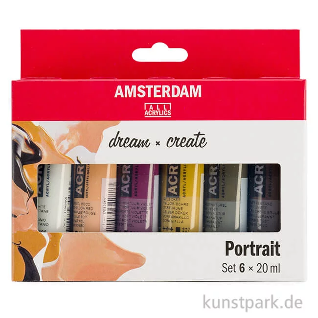 Artikelbild 1 des Artikels “Talens AMSTERDAM Acrylfarben Set mit 6 x 20 ml - Portraitfarben “