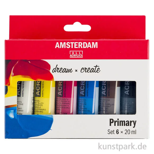 Artikelbild 1 des Artikels “Talens AMSTERDAM Acrylfarben Set mit 6 x 20 ml - Primärfarben “