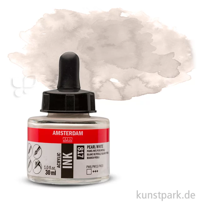 Artikelbild 1 des Artikels “Talens AMSTERDAM Acrylic Ink 30 ml Einzelfarbe | 817 Perlweiß“