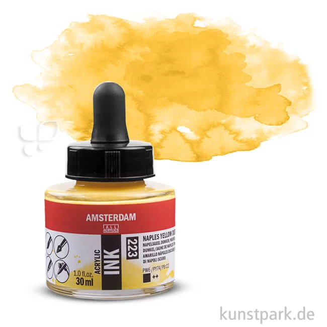 Artikelbild 1 des Artikels “Talens AMSTERDAM Acrylic Ink 30 ml Einzelfarbe | 223 Neapelgelb dunkel“