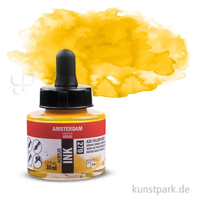 Artikelbild 1 des Artikels “Talens AMSTERDAM Acrylic Ink 30 ml Einzelfarbe | 270 Azogelb dunkel“