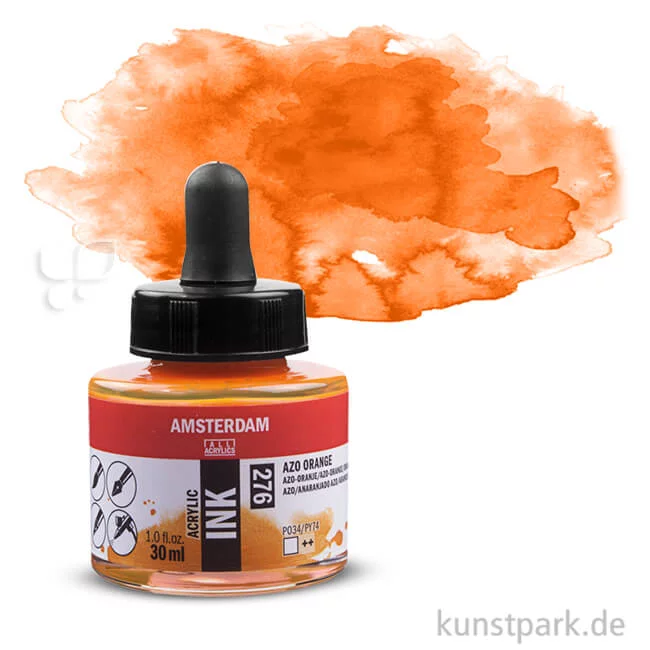 Artikelbild 1 des Artikels “Talens AMSTERDAM Acrylic Ink 30 ml Einzelfarbe | 276 Azo-Orange“