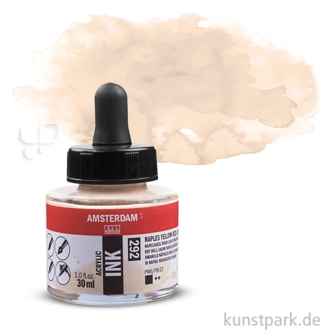 Artikelbild 1 des Artikels “Talens AMSTERDAM Acrylic Ink 30 ml Einzelfarbe | 292 Neapelgelb Rot hell“