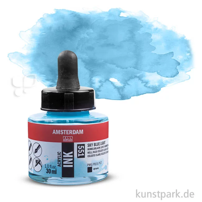 Artikelbild 1 des Artikels “Talens AMSTERDAM Acrylic Ink 30 ml Einzelfarbe | 551 Himmelblau hell“