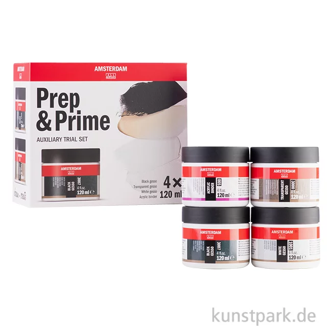 Artikelbild 1 des Artikels “Talens AMSTERDAM Malmittel Set, Prep + Prime, Grundierung, 4x 120 ml “
