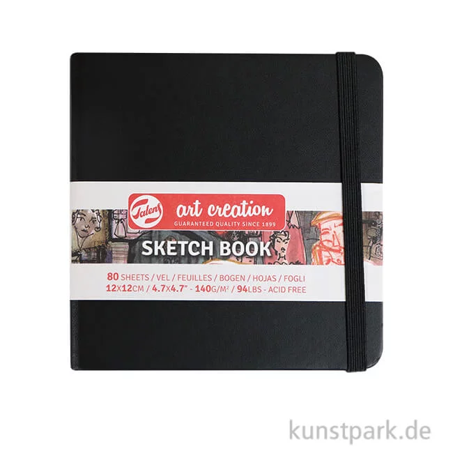 Artikelbild 1 des Artikels “Talens Art Creation - Skizzenbuch Schwarz, 80 Blatt, 140g 12 x 12 cm“
