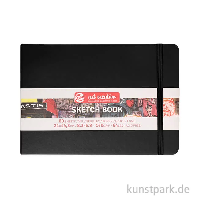 Artikelbild 1 des Artikels “Talens Art Creation - Skizzenbuch Schwarz, 80 Blatt, 140g 14,8 x 21 cm (A5)“