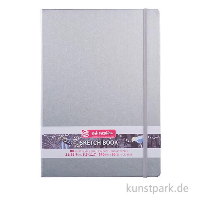 Artikelbild 1 des Artikels “Talens Art Creation - Skizzenbuch Shiny Silver, 80 Blatt, 140g 21 x 30 cm (A4)“