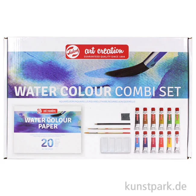 Artikelbild 1 des Artikels “Talens Art Creation Aquarellfarben Kombi-Set mit 12 Tuben 12 ml und Zubehör “