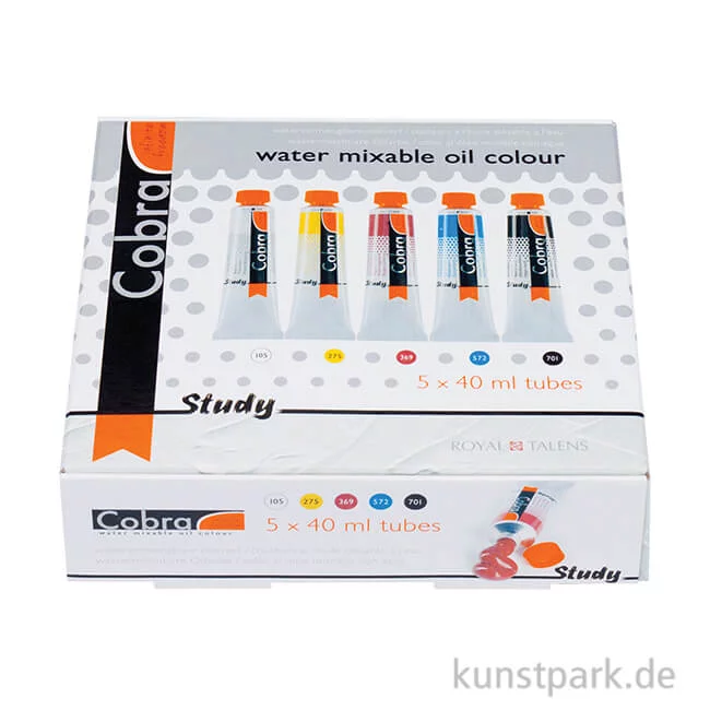 Artikelbild 1 des Artikels “Talens COBRA Study wasservermalbare Ölfarbe Primärfarbenset 5x40 ml “