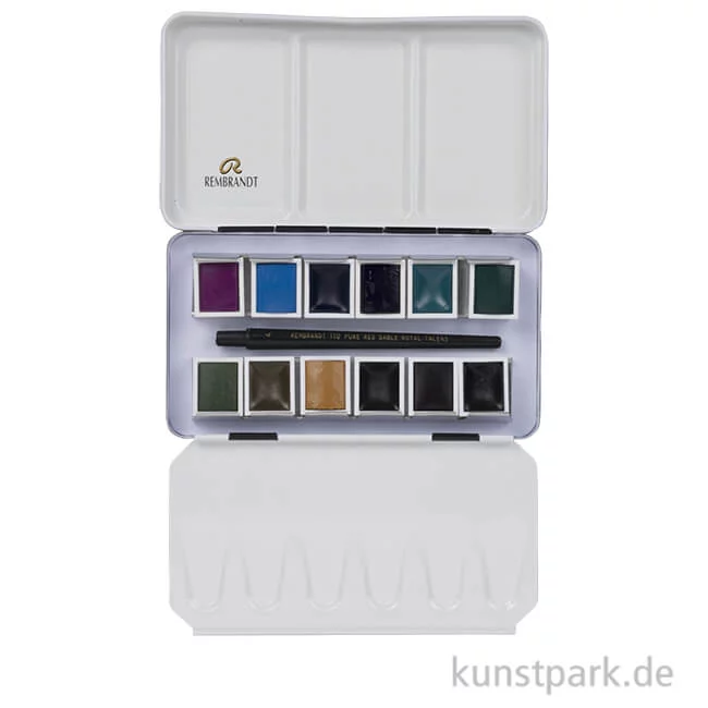 Artikelbild 1 des Artikels “Talens REMBRANDT Aquarell Set - Granulierende Farben, 12 halbe Näpfe “