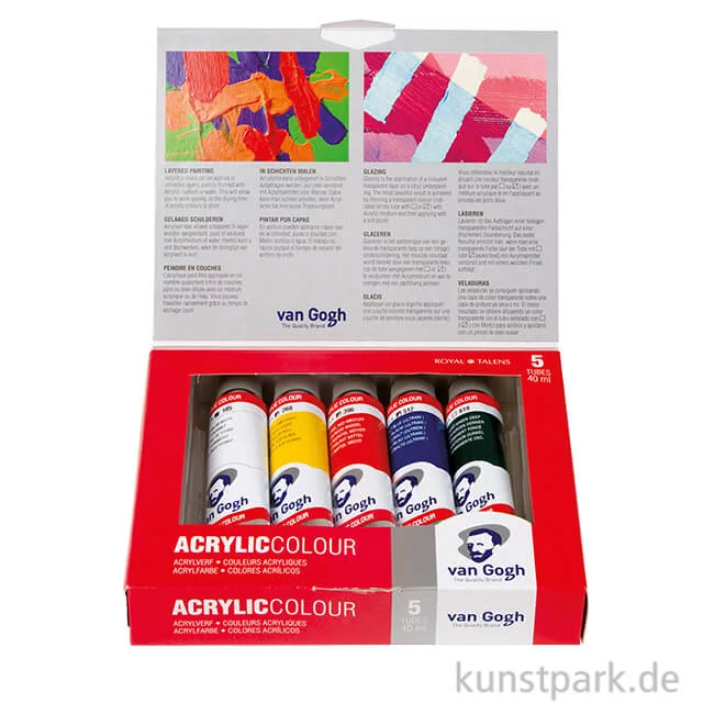 Artikelbild 1 des Artikels “Talens VAN GOGH Acrylfarbe Starterset mit 5 x 40 ml Tuben im Karton “