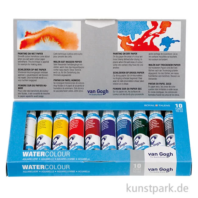 Artikelbild 1 des Artikels “Talens VAN GOGH Aquarell Basis-Set mit 10 x 10 ml Tuben im Karton “