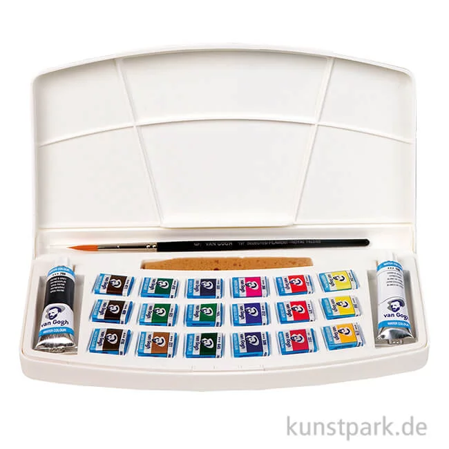 Artikelbild 1 des Artikels “Talens VAN GOGH Aquarell Kunststoffbox mit 18 halben Napf und Zubehör “