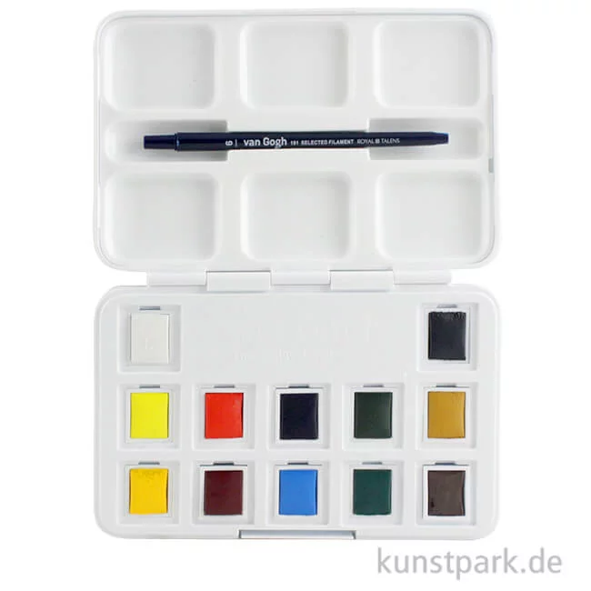 Artikelbild 1 des Artikels “Talens VAN GOGH Aquarell Pocket Box mit 12 halben Näpfen und Zubehör “
