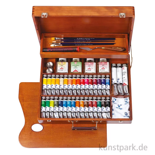 Artikelbild 1 des Artikels “Talens VAN GOGH Ölfarbe Malkasten Superior mit 34 Farben und viel Zubehör “