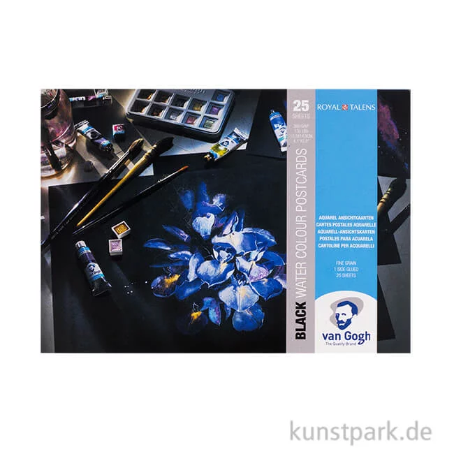 Artikelbild 1 des Artikels “Talens VAN GOGH Postkartenblock Aquarell, Schwarz, 25 Blatt, A6, 360 g “