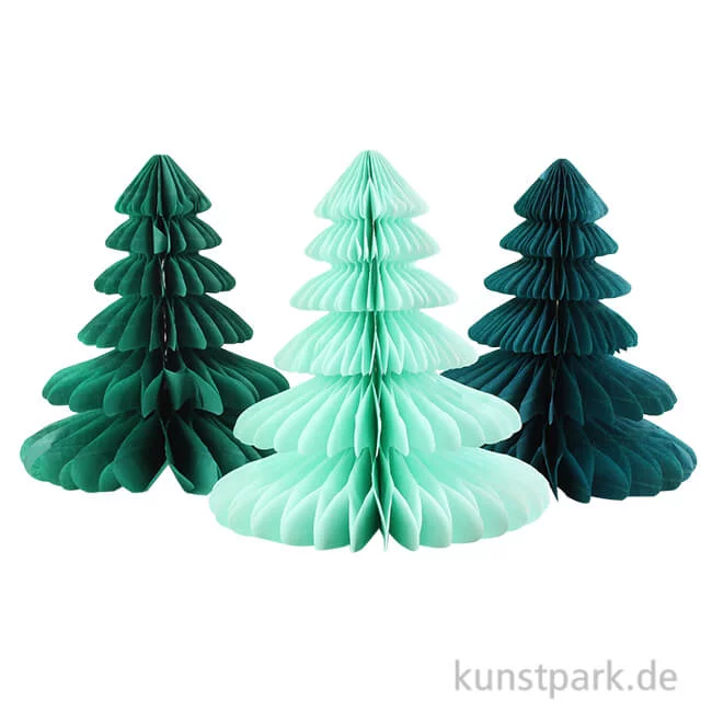 Artikelbild 1 des Artikels “Tannenbäume aus Wabenpapier - Grün, 3 Stück “