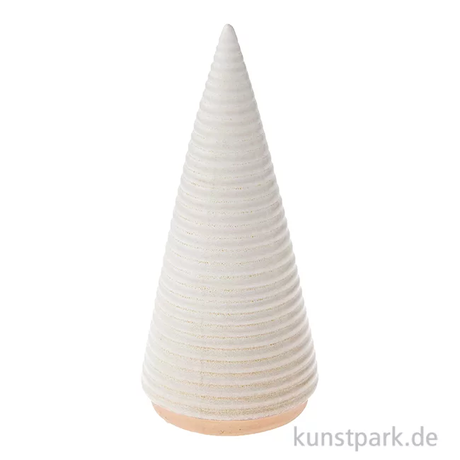 Artikelbild 1 des Artikels “Tannenbaum Geriffelt, Beige, Porzellan, 15,5 x 7 x 7 cm “