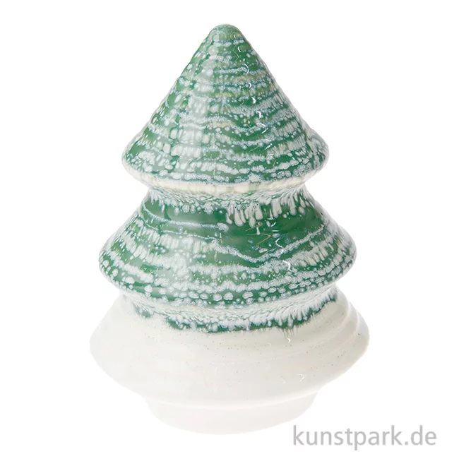 Artikelbild 1 des Artikels “Tannenbaum Grün Weiß, Porzellan, 15,5 x 10,8 x 10,8 cm “