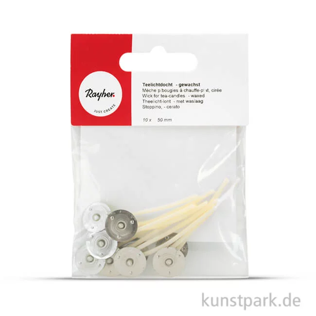 Artikelbild 1 des Artikels “Teelichtdocht 50 mm - gewachst, 10 Stück “